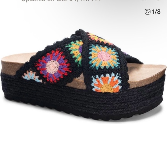 DIRTY LAUNDRY Plays Boho Knit Platform Sandal Size 9 New - Picture 1 of 10